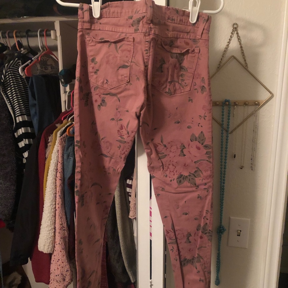 Floral skinny jeans